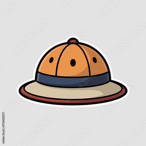 Featuring a vibrant color palette, this safari hat image combines elements of fun and adventure, making it a perfect accessory for travelers and outdoor enthusiasts alike.