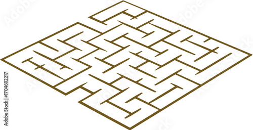 Discover the path to success navigating complex challenges with this intricate golden maze symbol