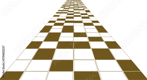 Dazzling checkered path receding into infinity, creating a visually striking, dynamic perspective for success.