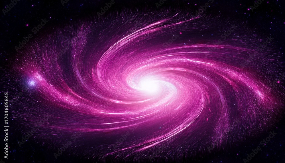Fototapeta premium Cosmic Galaxy Illustration With Swirling Pink Light Effect