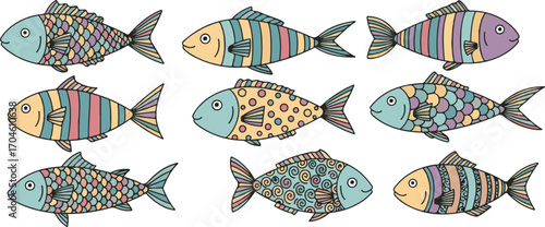 Whimsical Colorful Fish Illustration