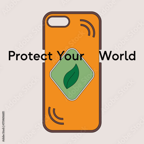 An eco-friendly phone case design, featuring a leaf motif and a layered look, promoting sustainability and style, ideal for environmentally conscious consumers seeking unique accessories.