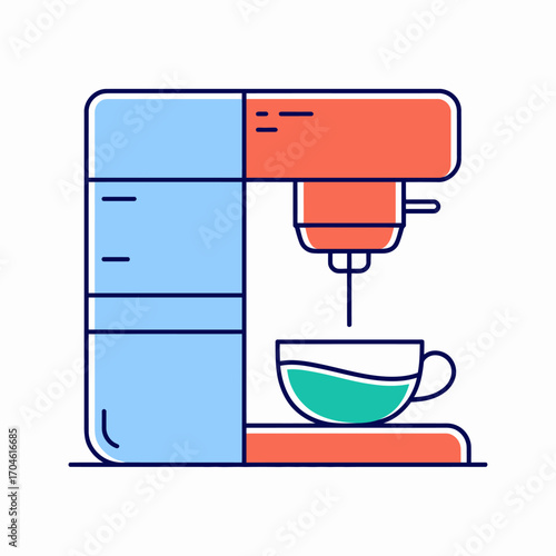 This image captures a sleek coffee maker equipped with smart technology, highlighting its functionality while preparing a rich cup of coffee in an appealing setup.