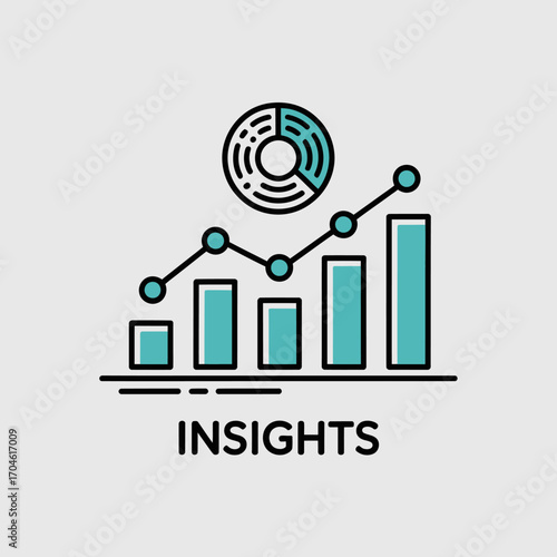 This image features a stylized bar graph indicating growth over time, complemented by modern analytical symbols, reflecting business insights and data interpretation.