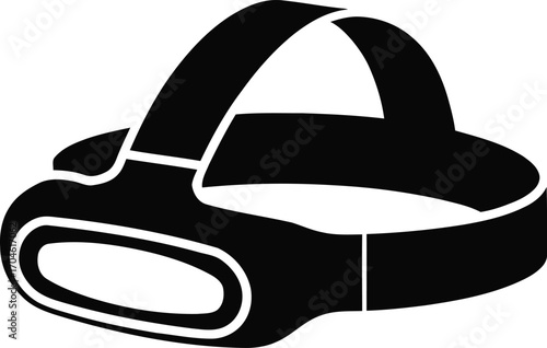 Black silhouette of a headlamp with adjustable strap