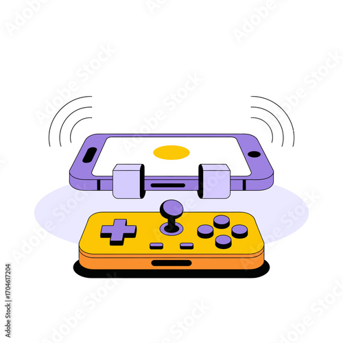 A smartphone and gaming controller setup showing the essence of mobile gaming and its interactive nature, ideal for avid game enthusiasts and tech lovers.