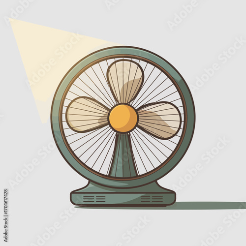 This artwork showcases an artistic rendition of a retro fan, beautifully combining vintage vibes with a modern twist, appealing to both nostalgia and contemporary design lovers alike.
