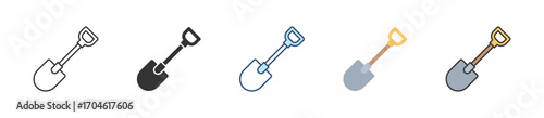 Shovel Icon Set Multiple Style Collection