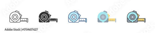 Tape Measure Icon Set Multiple Style Collection