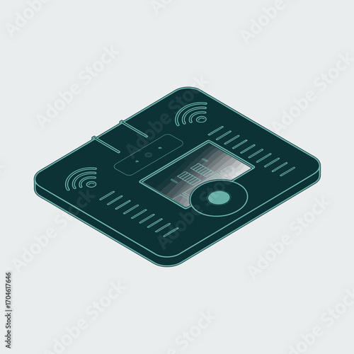 This image depicts a sleek smart home hub, highlighting its interactive user interface and connectivity features, designed to enhance user experience in modern homes.