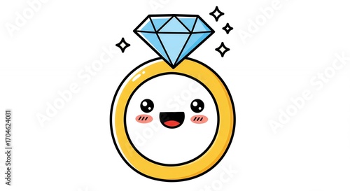 Cute cartoon diamond ring