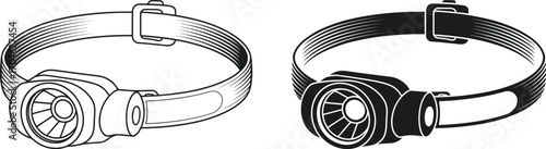 Two detailed line drawings of adjustable hose clamps with screws