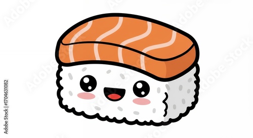 Cute cartoon sushi piece