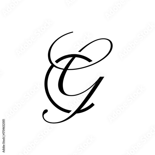 initial letter c with g script logo