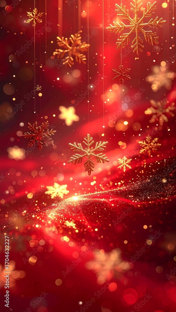 Obraz premium Sparkling red holiday backdrop