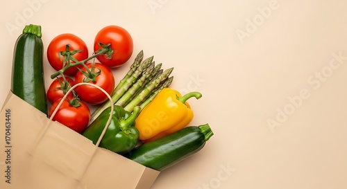 Fresh Vegetables in Brown Paper Bag.
