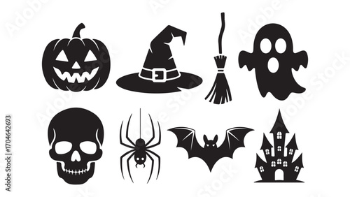 Spooky halloween night scene with festive elements
