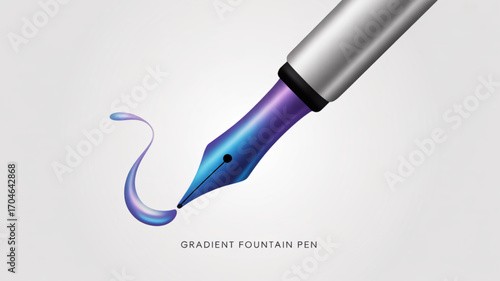 Elegant fountain pen writing calligraphy ink drawing tool for creative design and artistic expression use
