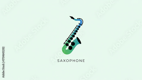 Saxophone vector illustration for jazz music lovers and musical instrument enthusiasts with modern design style