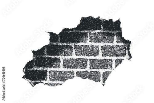 Abstract Brick Fragment Textured. Vector hand drawn illustration