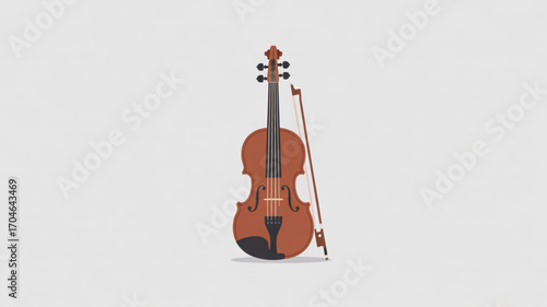 Illustration of violin with bow musical instrument stringed orchestra classical music performance symphony 100