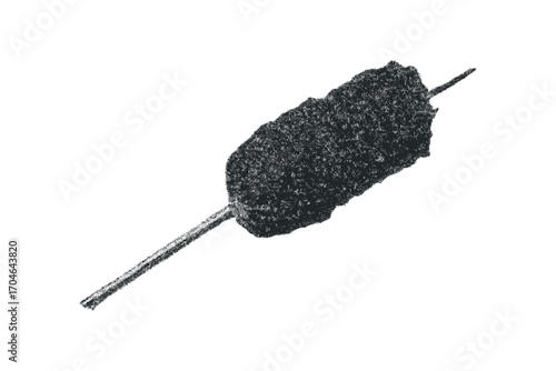Shish kebab meat on skewer transparent. Vector hand drawn illustration