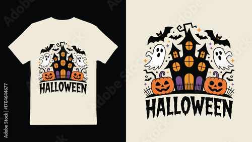 Spooky halloween t shirt graphic design