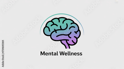 Mental health wellness brain illustration for psychology and cognitive function concept design vector image