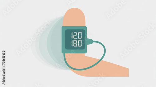 Blood pressure monitor illustration for hypertension awareness and cardiovascular health checkup and wellness focus