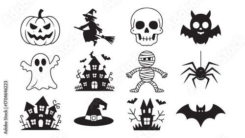 Spooky halloween t shirt design with classic elements