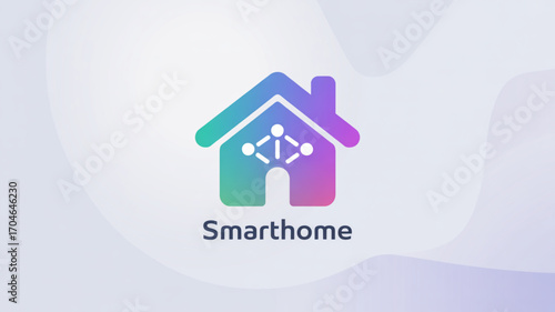 Smart home automation system logo design for modern technology and iot solutions vector illustration