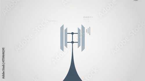 Communication tower cell signal antenna wireless technology network broadcasting transmission concept icon