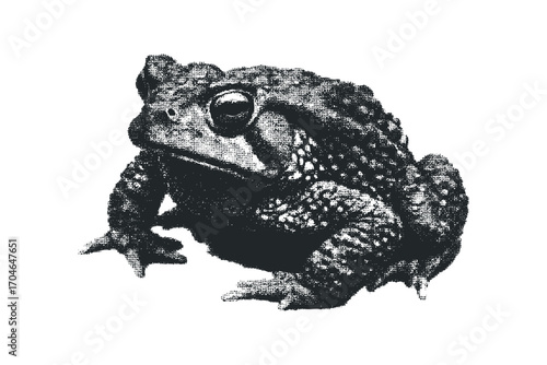 Toad amphibian animal isolated on transparent background. Vector hand drawn illustration
