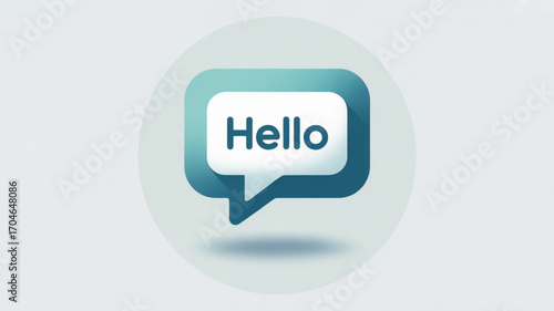 Hello speech bubble vector illustration for communication chat message dialog box social media conversation 100 chars