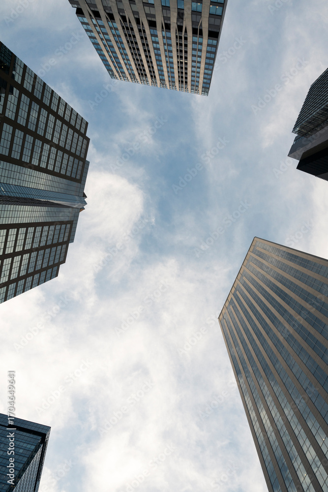 Obraz premium Skyscrapers Surrounding Sky from Below