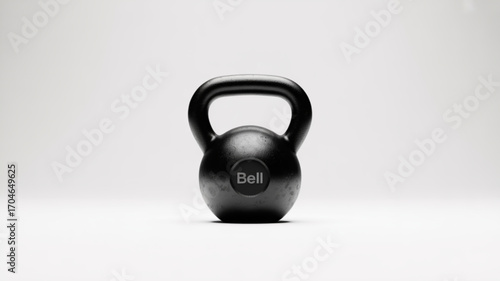 Black kettlebell weight for fitness workout strength training and exercise equipment for gym and home training
