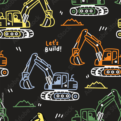 Cartoon City Building Tools and Machines Vector Set 