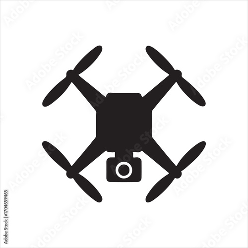 Vector illustration of a drone icon silhouette on white background