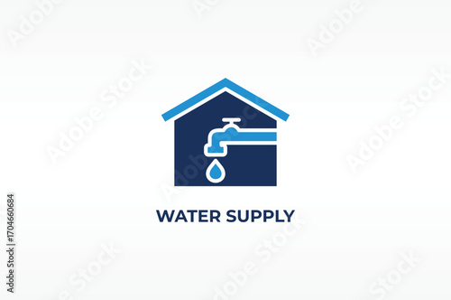 WATER SUPPLY vector, icon or logo sign isolated symbol illustration