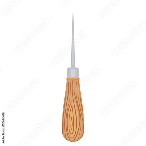 Essential Hand Awl with Wooden Handle for Precision Crafting and Leatherwork Projects