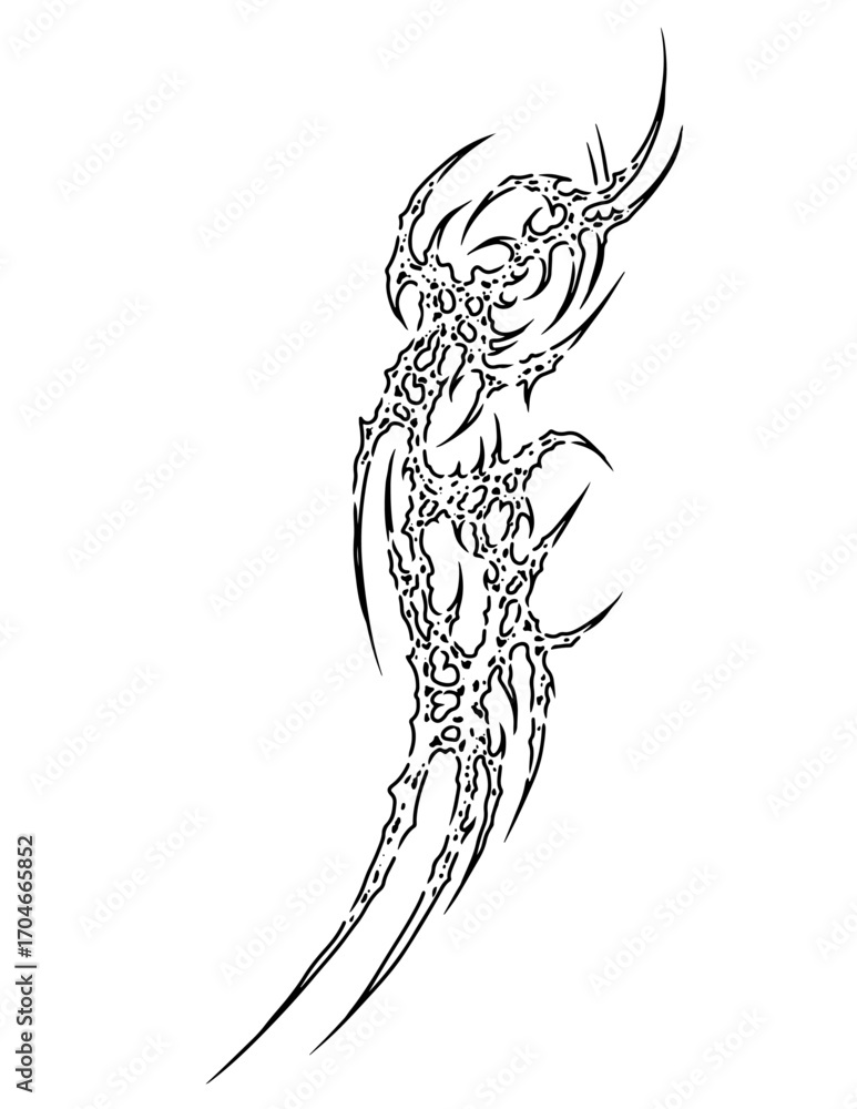 Fototapeta premium cybersigilism tattoo design