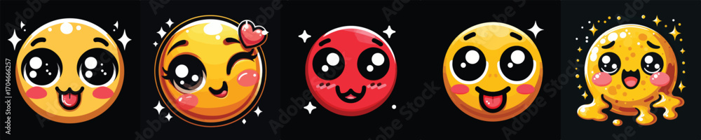 Fototapeta premium Vector one image of cute emoticon