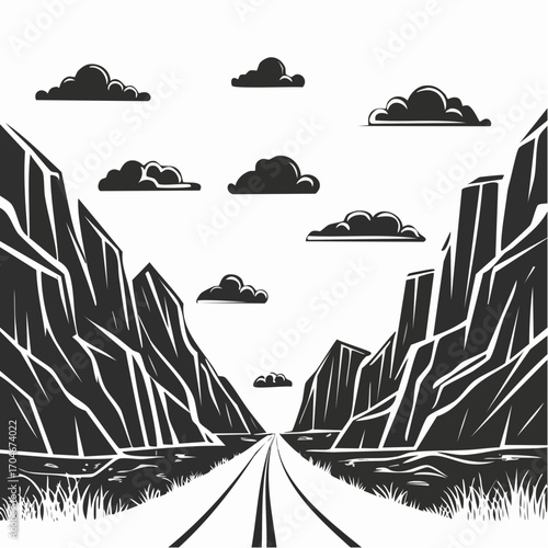 Принти на полотні Rocky mountain gorge