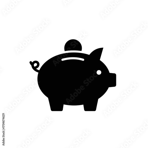 Piggy bank icon, a classic symbol of saving money and financial planning for future investments