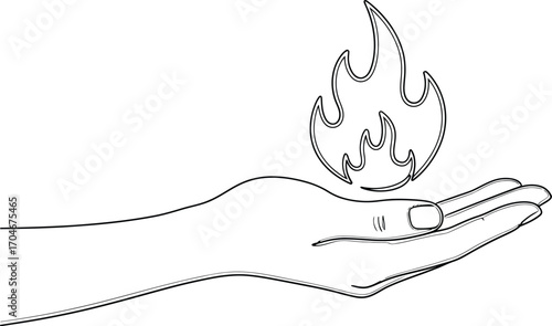 Caring hand gently cradles a vibrant flame symbolizing passion, innovation, and new beginnings.