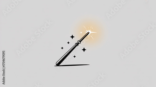 Magic wand illustration for fantasy and wizardry themes ideal for graphic design and magical designs use cases