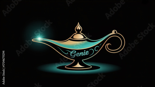 Download genie lamp vector illustration for free magical aladdin lamp graphic design and wish concept art