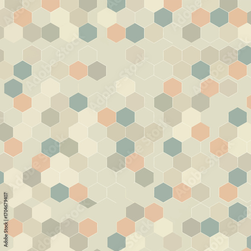Abstract Hexagon Pattern Background Geometric Design with Soft Colors  Texture.