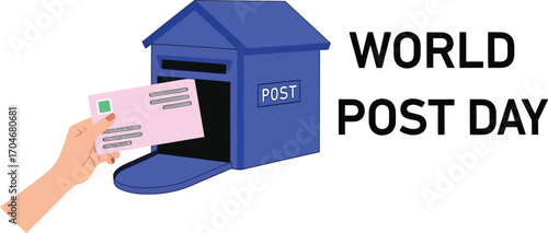Celebrate World Post Day by mailing letters, packages, and messages with a classic blue mailbox.
