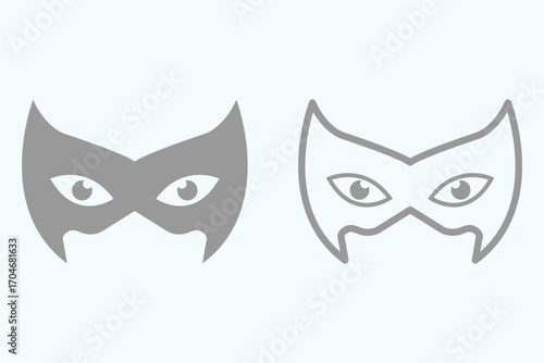 Mask superhero. Carnival mask icon. mask with eye cutouts. Collection of Superhero Masks. eps 10